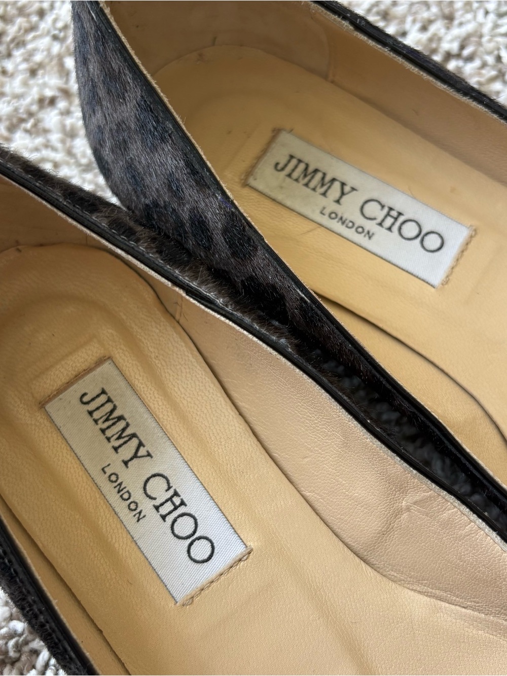 Jimmy Choo Leopard Print Pointed Toe Flats - Picture 7 of 7
